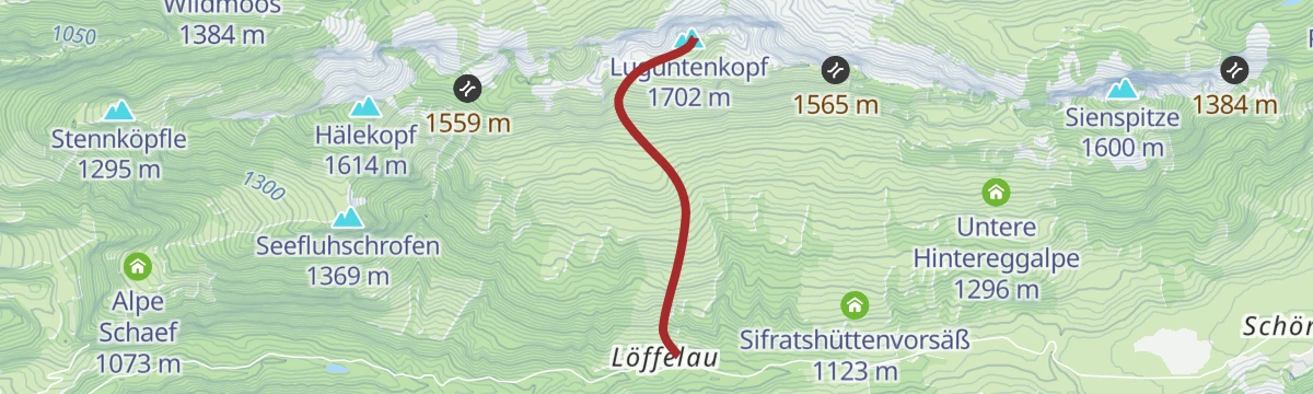 Route map: Löffelau - Luguntenkopf